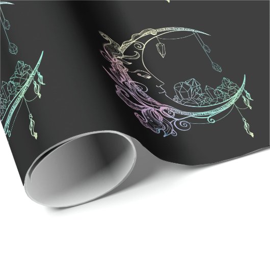 Gothic Wicca Crescent Pastel Gothic Moon Cadeaupapier (Rol Hoek)