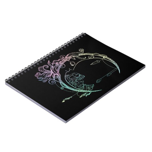 Gothic Wicca Crescent Pastel Gothic Moon Notitieboek (Linkerzijde)