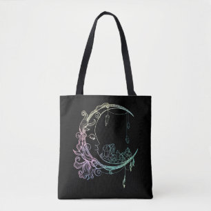 Gothic Wicca Crescent Pastel Gothic Moon Tote Bag