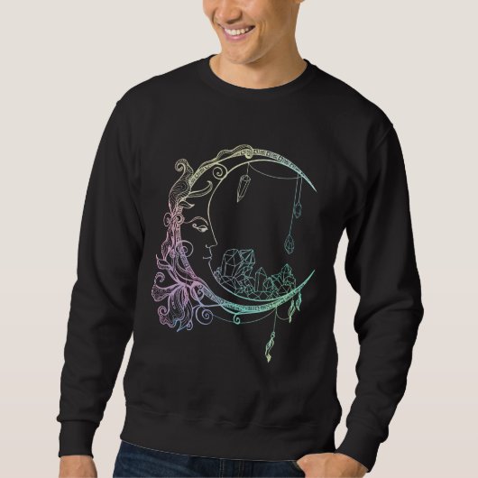 Gothic Wicca Crescent Pastel Gothic Moon Trui (Voorkant)