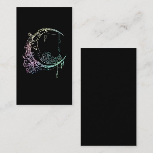 Gothic Wicca Crescent Pastel Gothic Moon Visitekaartje (Voorkant / Achterkant)