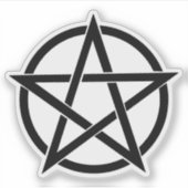 Gothic Wicca Pentagram Elegant Vinyl Cutout Sticker (Voorkant)