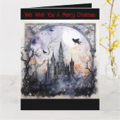 Gothic Wij wensen u een vrolijk kerstfeest Kaart (Gele Bloem)