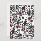 Gothic Wildflower Moody Red Rose Vrijgezellenfeest Kaart (Achterkant)
