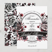 Gothic Wildflower Moody Red Rose Vrijgezellenfeest Kaart (Voorkant / Achterkant)