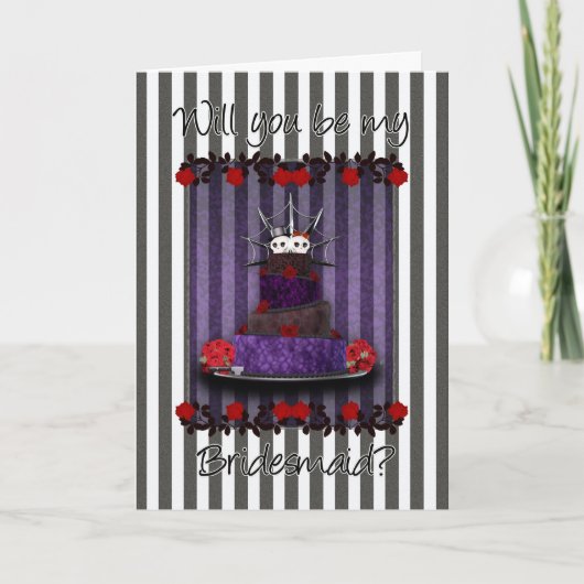 Gothic Will You Be My Bridesmaid Card - Gothic Wed (Voorkant)