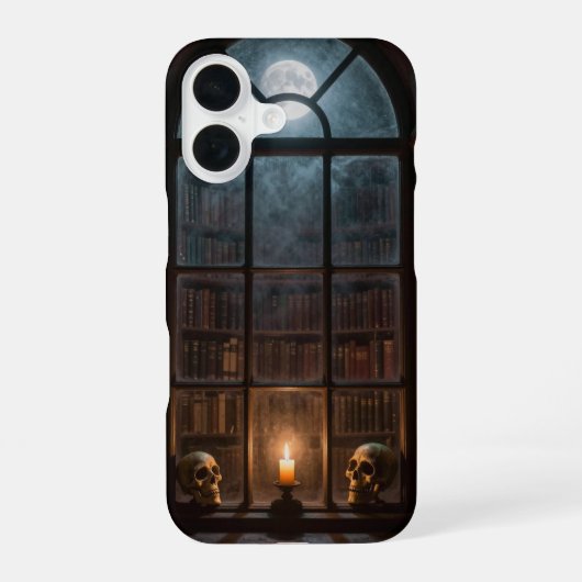 Gothic Window and Moon Library Case iPhone 16 Hoesje (Achterkant)