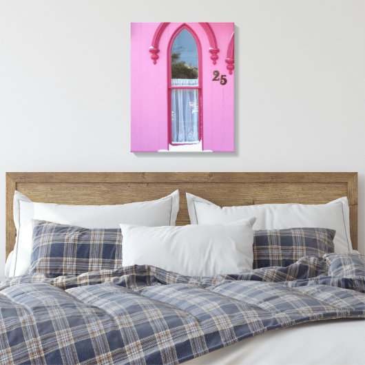 Gothic Window and Snow - Martha's Vineyard Canvas Afdruk (Insitu (Slaapkamer))