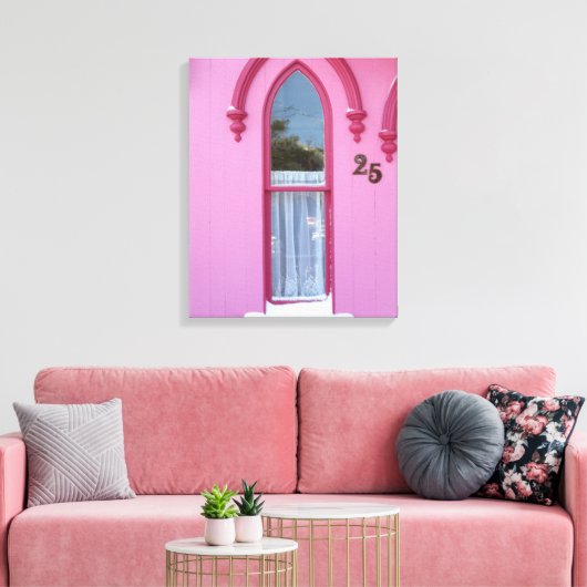 Gothic Window and Snow - Martha's Vineyard Canvas Afdruk (Insitu (Woonkamer))