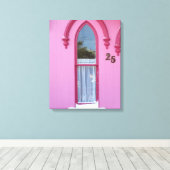 Gothic Window and Snow - Martha's Vineyard Canvas Afdruk (Insitu (Houten vloer))