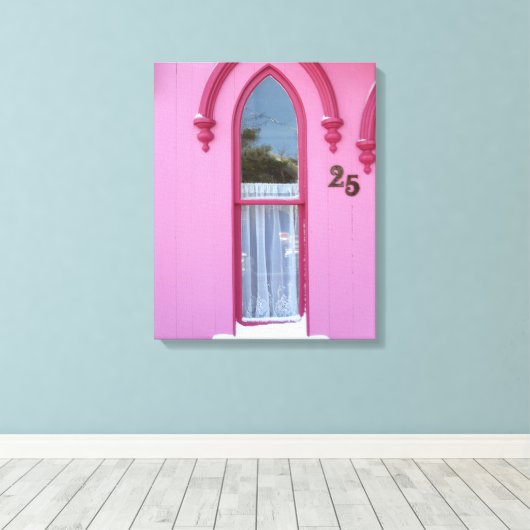 Gothic Window and Snow - Martha's Vineyard Canvas Afdruk (Insitu (Houten vloer))
