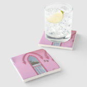 Gothic Window and Snow - Martha's Vineyard Stenen Onderzetter (Zijkant)