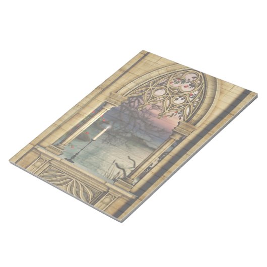 Gothic Window Elegant Stationery Notitieblok (Schuin)