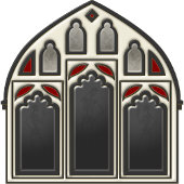 Gothic Window met Skeletten en vleermuizen op zwar Badmat