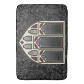 Gothic Window met Skeletten en vleermuizen op zwar Badmat (Voorkant Verticaal)