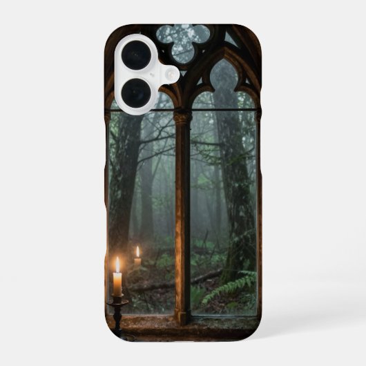Gothic Window Misty Forest Phone Case iPhone 16 Hoesje (Achterkant)