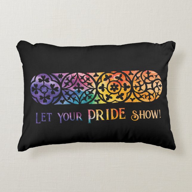 Gothic Window Rainbow Pride Accent Kussen (Voorkant)