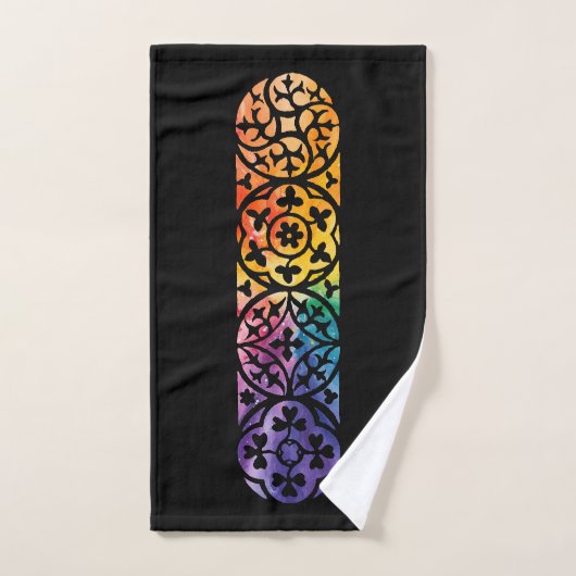 Gothic Window Rainbow Pride Bad Handdoek (Handdoek)