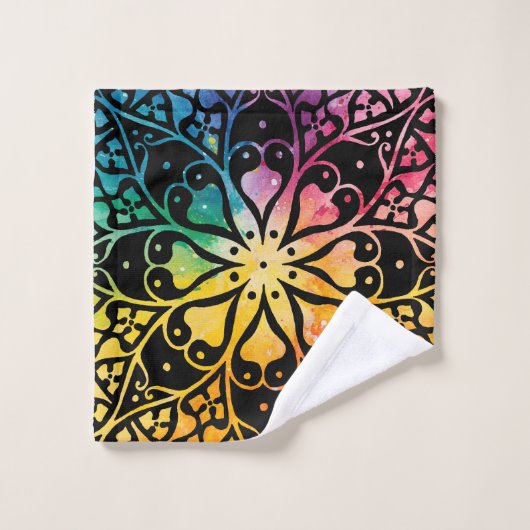 Gothic Window Rainbow Pride Bad Handdoek (Wasdoekje)