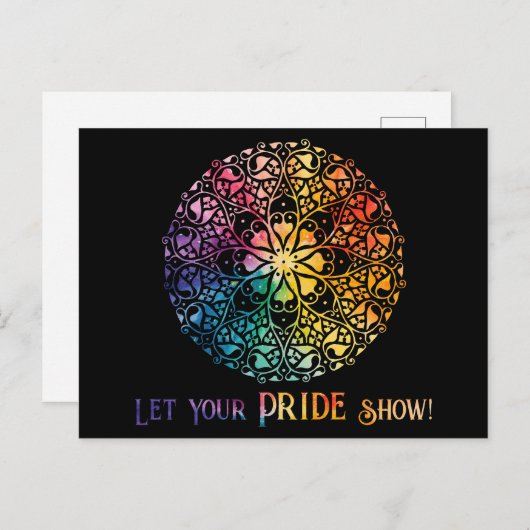 Gothic Window Rainbow Pride Briefkaart (Voorkant / Achterkant)