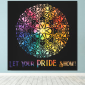 Gothic Window Rainbow Pride Canvas Afdruk (Insitu (Houten vloer))