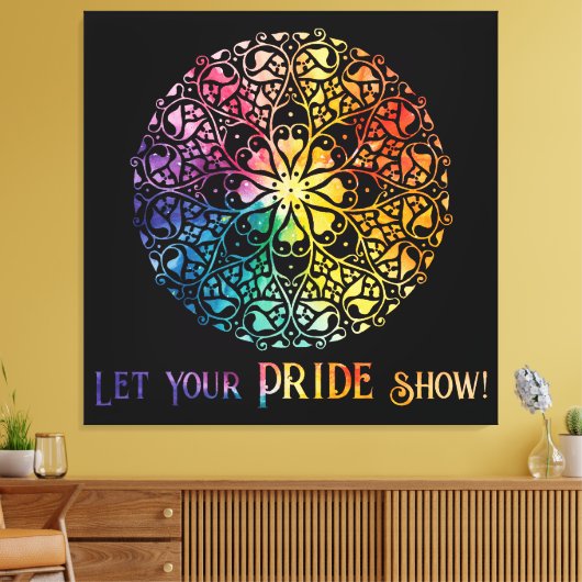 Gothic Window Rainbow Pride Canvas Afdruk (Insitu (Woonkamer))