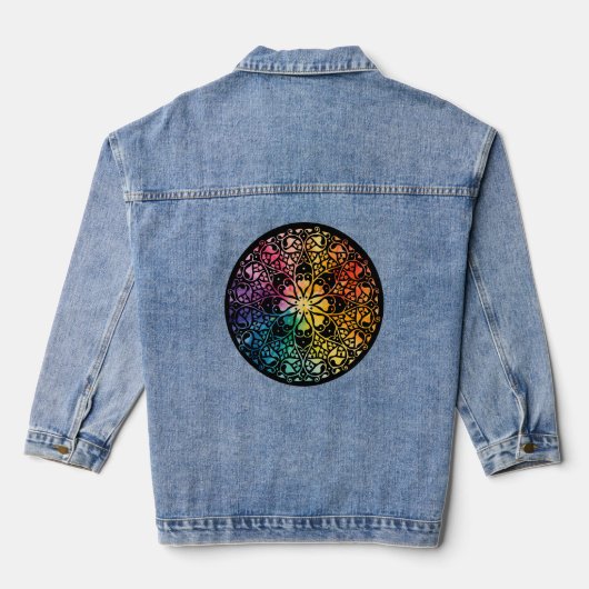Gothic Window Rainbow Pride Denim Jacket (Achterkant)