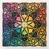 Gothic Window Rainbow Pride Glazen Onderzetter (Voorkant)