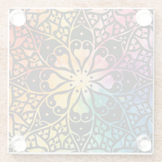 Gothic Window Rainbow Pride Glazen Onderzetter (Achterkant)