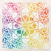 Gothic Window Rainbow Pride Glazen Onderzetter (Voorkant)