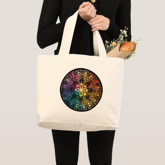 Gothic Window Rainbow Pride Grote Tote Bag (Voorkant (product))