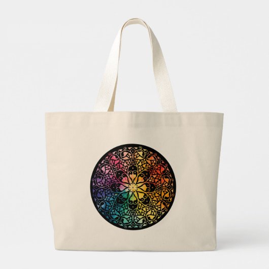 Gothic Window Rainbow Pride Grote Tote Bag (Achterkant)