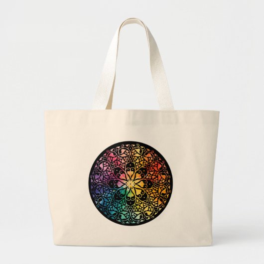 Gothic Window Rainbow Pride Grote Tote Bag (Voorkant)