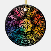 Gothic Window Rainbow Pride Keramisch Ornament (Voorkant)