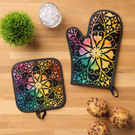 Gothic Window Rainbow Pride Ovenwant & Pannenlap Set