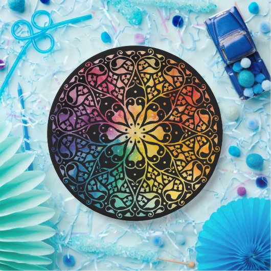 Gothic Window Rainbow Pride Papieren Bordje (Feest)