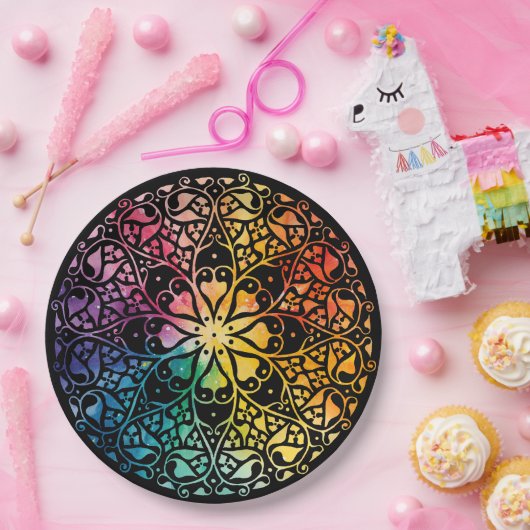 Gothic Window Rainbow Pride Papieren Bordje (Feest)