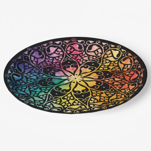 Gothic Window Rainbow Pride Papieren Bordje (Gekanteld)