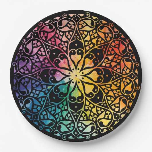 Gothic Window Rainbow Pride Papieren Bordje (Voorkant)