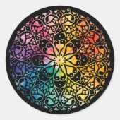 Gothic Window Rainbow Pride Ronde Sticker (Voorkant)