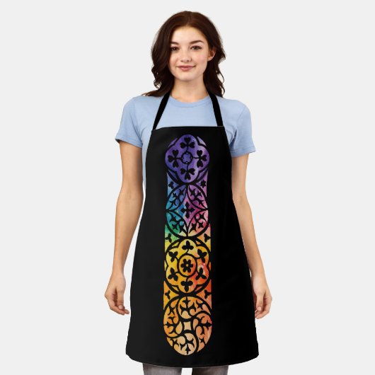 Gothic Window Rainbow Pride Schort (Gedragen)