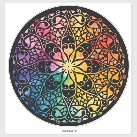 Gothic Window Rainbow Pride Sticker (Vel)