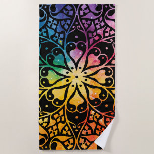 Gothic Window Rainbow Pride Strandlaken
