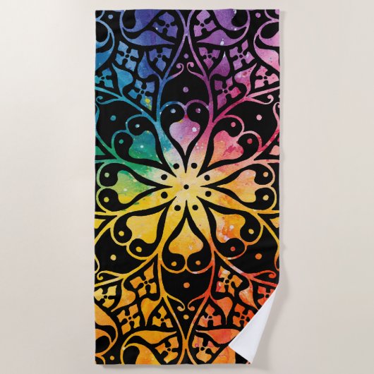 Gothic Window Rainbow Pride Strandlaken (Voorkant)