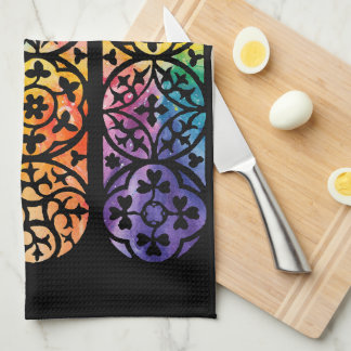 Gothic Window Rainbow Pride Theedoek