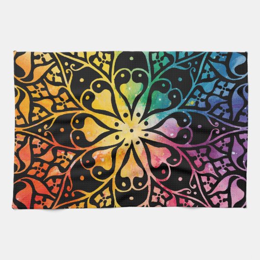 Gothic Window Rainbow Pride Theedoek (Horizontaal)