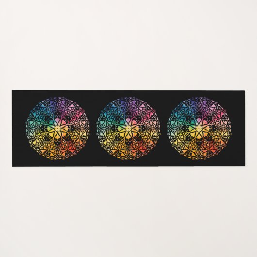 Gothic Window Rainbow Pride Yogamat (Achterkant (horizontaal))