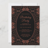 Gothic Wine Black Birthday Party Invitation Gothic Kaart (Voorkant)