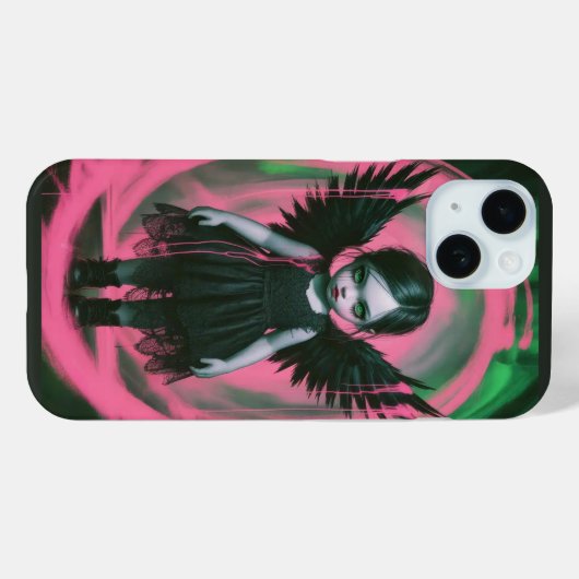 Gothic Wing Girl Halloween Art iPhone / iPad case (Achterkant (horizontaal))