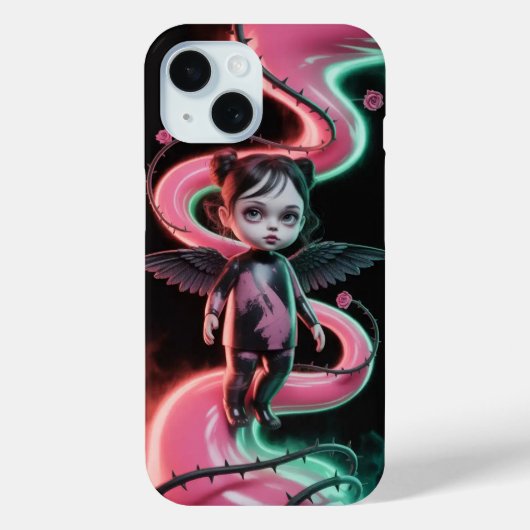 Gothic Wing Girl Roos Halloween iPhone / iPad Case (Achterkant)